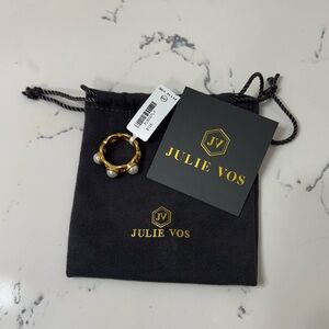 Julie Vos Gold Ring with Pearl Details